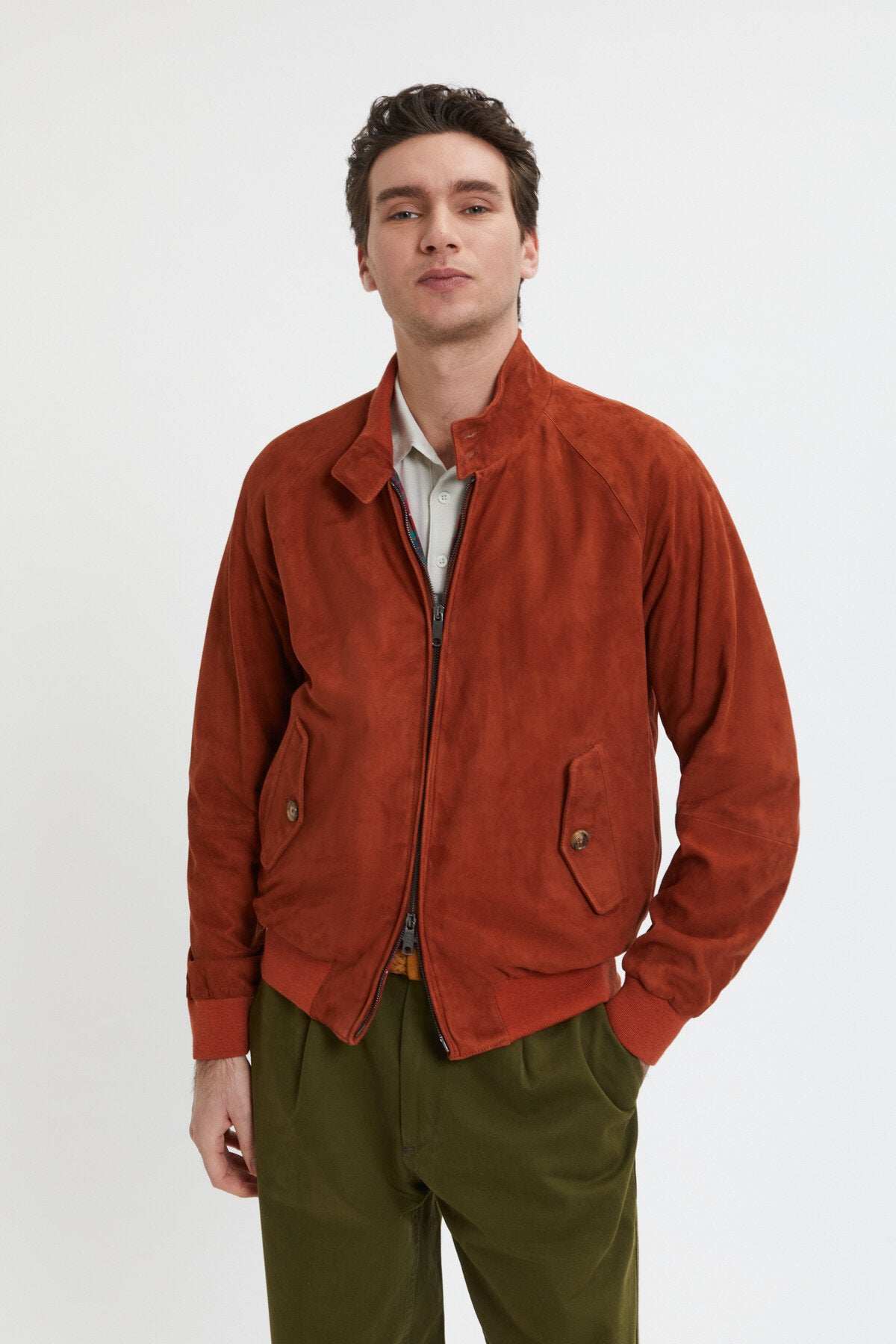 Premium G9 Harrington Suede Rust Baracuta