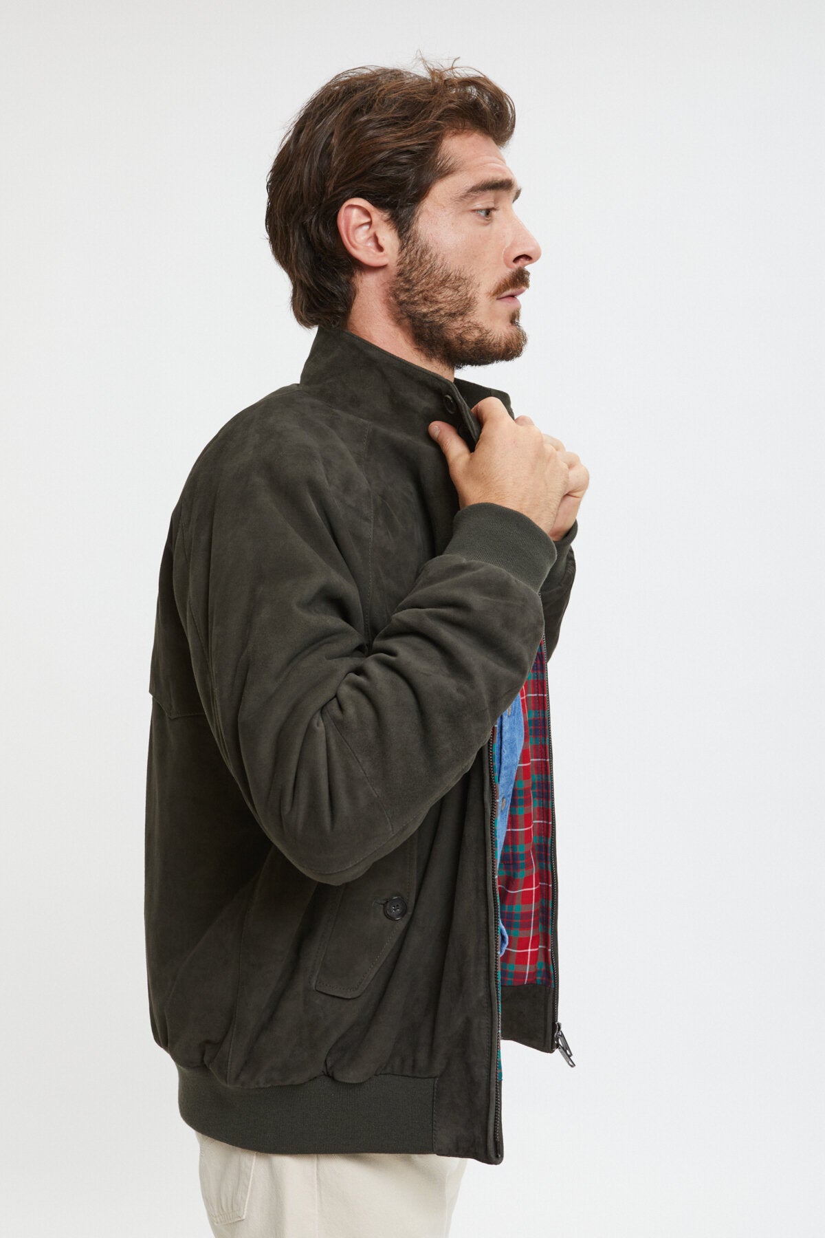 Baracuta G9 Suede Harrington Jacket – Tobacco