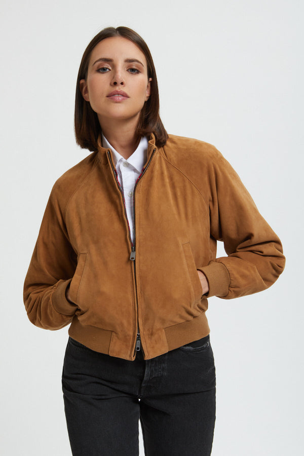 Veste G9 courte en daim pour femmes