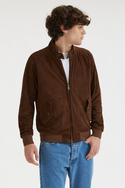 Premium G9 Harrington Suede Chocolate | Baracuta