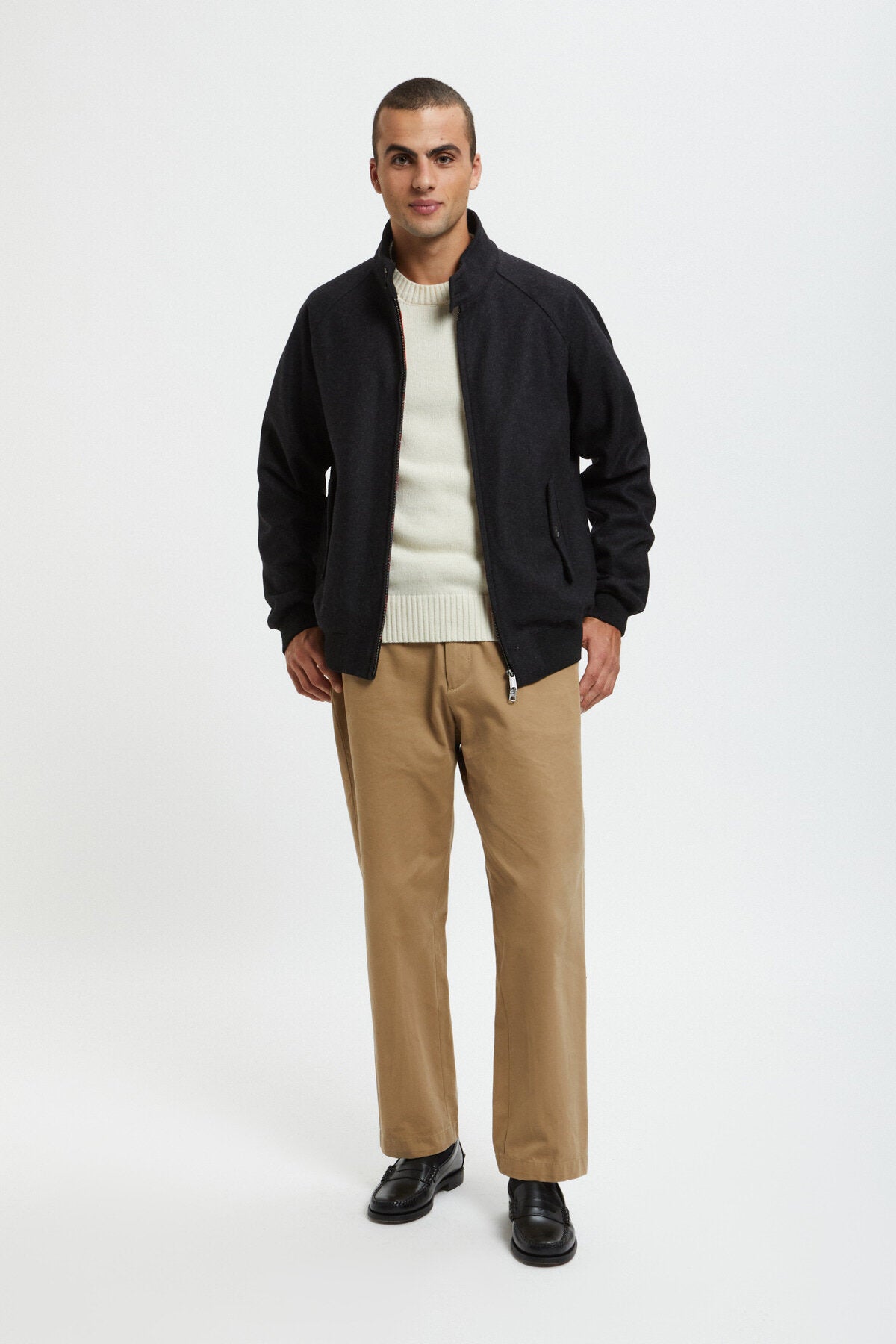 Unpadded G9 Melton Charcoal | Baracuta