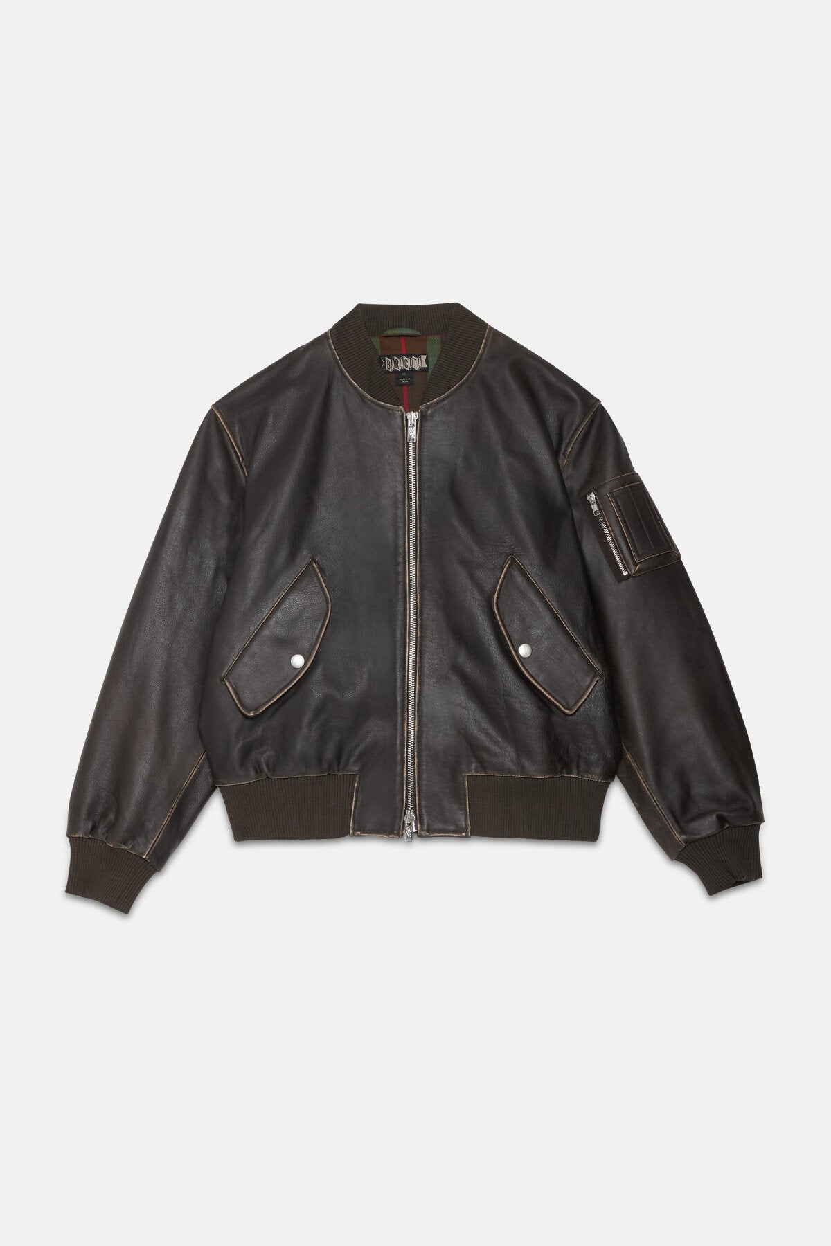LEATHER FLIGHT JACKET Faded Black | Baracuta