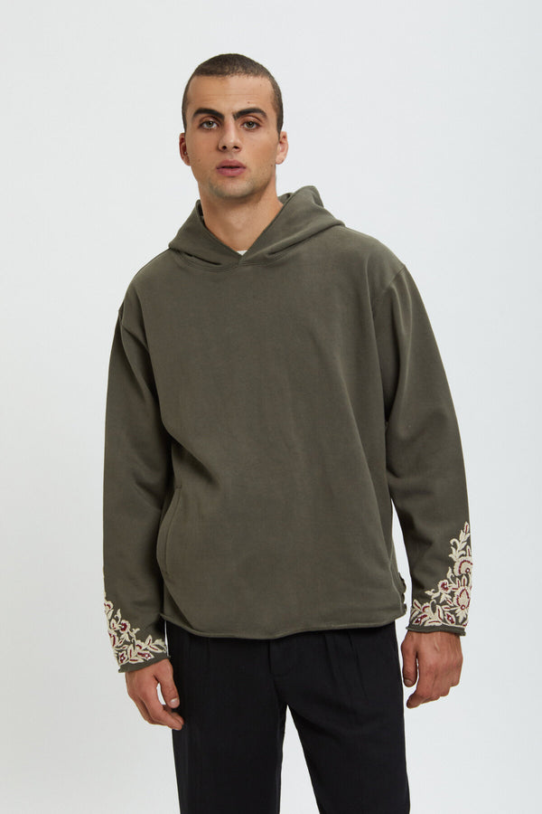 Bestickter Kapuzenpullover von Kartik Research x Baracuta