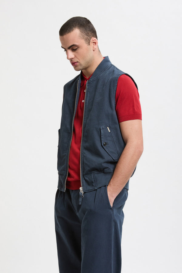 Gilet en toile teint en pièce