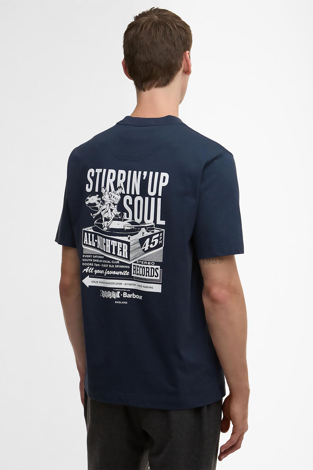 BARBOUR X BARACUTA ALL NIGHTER TEE Navy | Baracuta