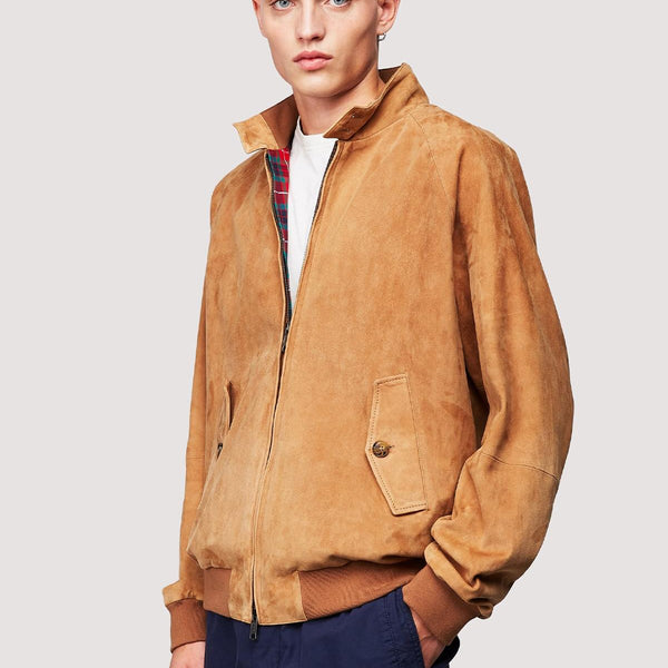 Premium G9 Harrington Suede Tobacco | Baracuta