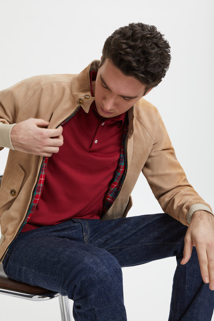 baracuta Premium G9 Harrington Suede Sand stone
