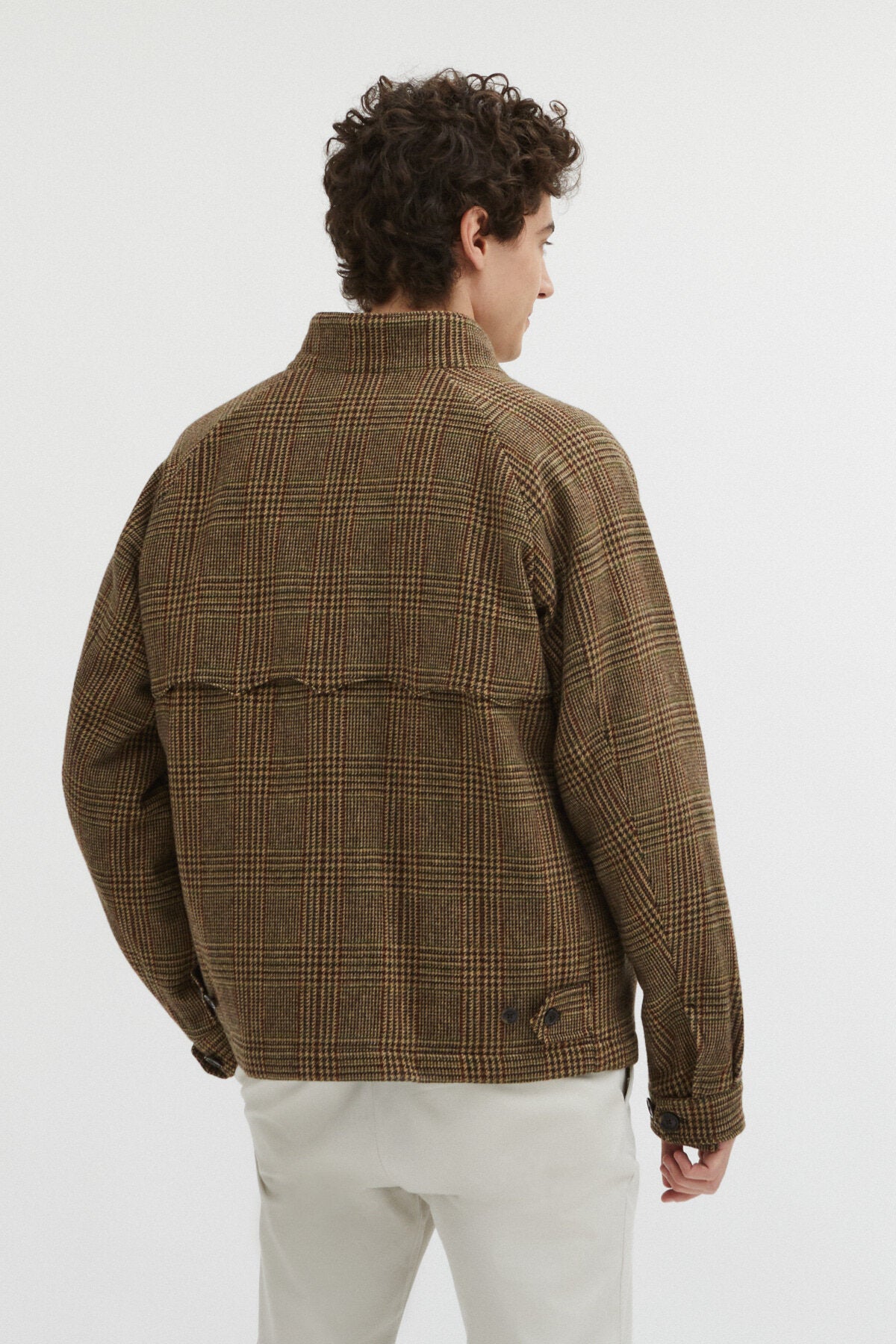 BARACUTA G4 CHECK WOOL HARRINGTON JACKET