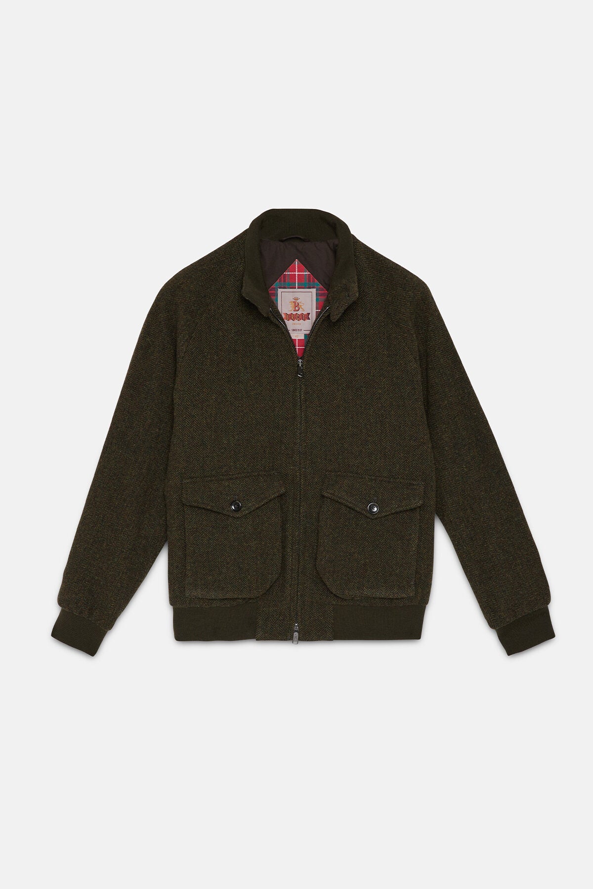 Harrington Jacket - Charcoal Herringbone Wool