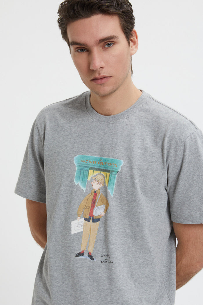 baracuta Slowboy Colourman T-Shirt Grey melange